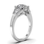 950 Platinum 2ct Super Cut Natural Diamond Trapezoid Gift Engagement Ring - Image 3