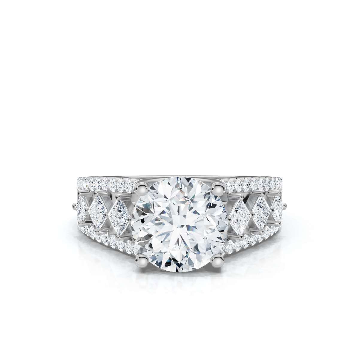950 Platinum 2.5ct Super Cut Round Natural Diamond Engagement Ring