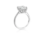 950 Platinum 2.5ct Princess Cut Lab Diamond Pave Engagement Ring - Image 6