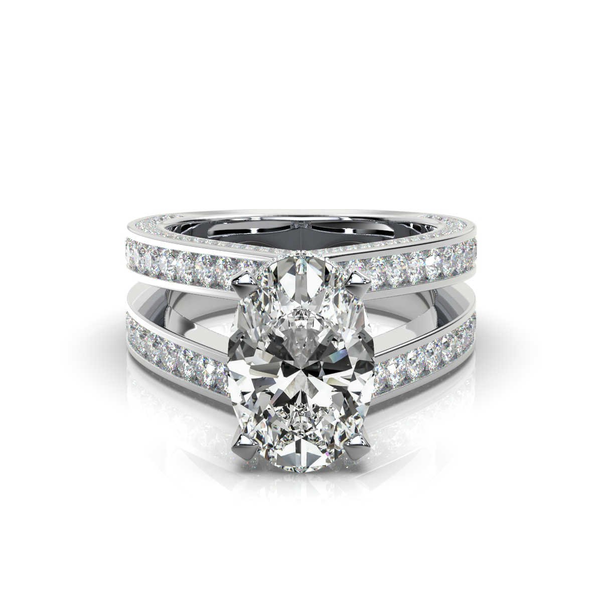 400548_5e01106092c14a728ae62fa22df7772emv2.jpg 950 Platinum 4.2ct Oval Natural Diamond Halo Engagement Ring - Image 1