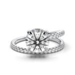 950 Platinum 2ct Super Cut Natural Diamond Split Shank Engagement Ring - Image 2