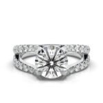 950 Platinum 2ct Super Cut Natural Diamond Split Shank Engagement Ring