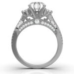 950 Platinum 2.6ct Round Natural Diamond Micro Prong Engagement Ring - Image 5