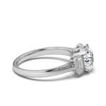 950 Platinum 2.5ct Round Natural Diamond Three Stone Engagement Ring - Image 4