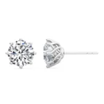 950 Platinum 2ct Round Moissanite Diamond Prong Stud Earrings