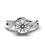 950 Platinum 2ct Round Natural Diamond Prong Proposal Engagement Ring
