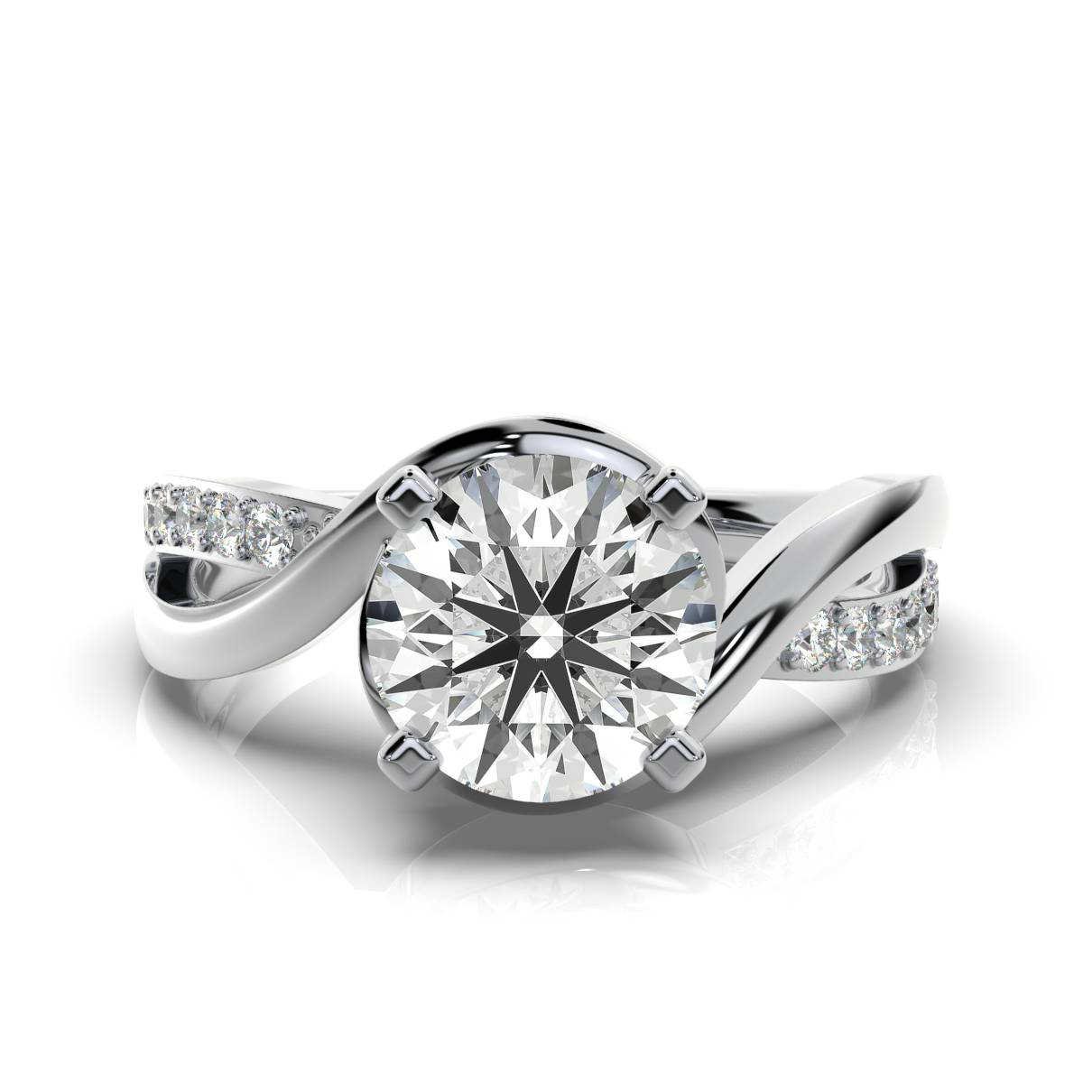 950 Platinum 2ct Round Natural Diamond Prong Proposal Engagement Ring