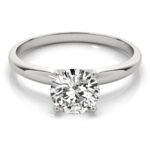 950 Platinum 1ct Round Cut Moissanite Diamond 4 Prong Solitaire Engagement Ring