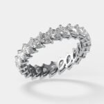 950 Platinum 2.75ct Pear Lab Diamond Prong Wedding Eternity Band