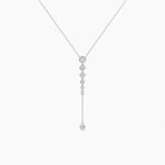 950 Platinum 1.50ct Cushion Round Natural Diamond Lariat Necklace - Image 2