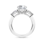 950 Platinum 2.57ct Pear & Round Cut Natural Diamond Side Stone Engagement Ring - Image 2