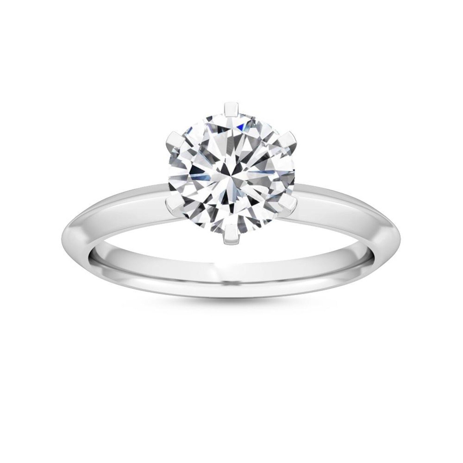 400548_769681411cbb4781a1b735327c512aa4mv2.jpg 950 Platinum 1ct Round Natural Diamond Prong Engagement Ring - Image 1