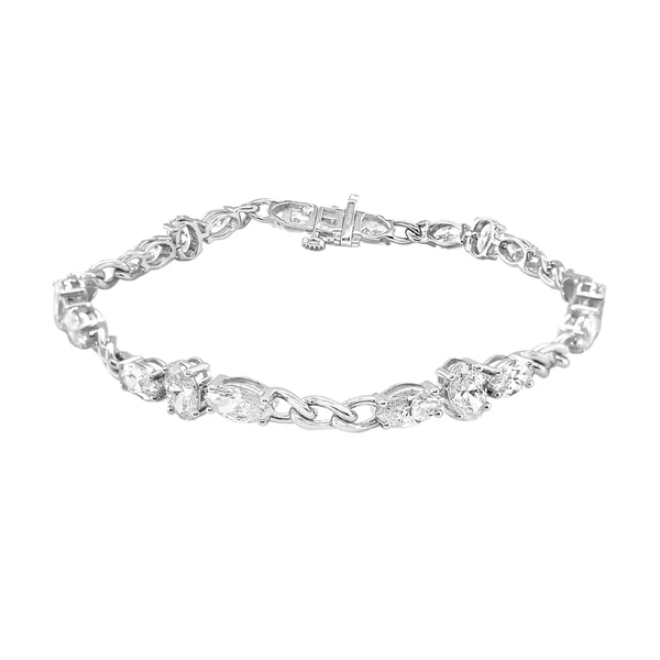 950 Platinum 8.33ct Oval And Marquise Moissanite Diamond Bracelet