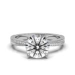 950 Platinum 2ct Super Cut Natural Diamond Pave Engagement Ring