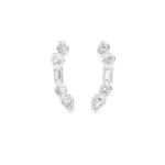 950 Platinum 1.41ct Multi Shape Lab Diamond Ear Climbers - Image 2