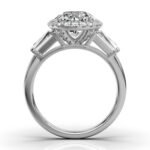 950 Platinum 2ct Round Natural Diamond Halo Engagement Ring - Image 5