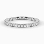 950 Platinum 0.60ct Round Cut Natural Diamond Pave Set Full Eternity Band