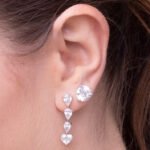 950 Platinum Brilliant Moissanite Diamond Martini  Stud Earring - Image 3