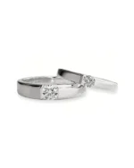 950 Platinum 0.4ct Round Lab Diamond Solitaire Minimalist Rings - Image 2