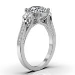 950 Platinum 2ct Super Cut Natural Diamond Three Stone Engagement Ring - Image 2