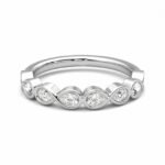 950 Platinum 1.05ct Pear Cut Natural Diamond Infinity Half Eternity Band