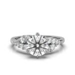 950 Platinum 2ct Round Natural Diamond Prong Engagement Ring