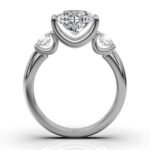 950 Platinum 2ct Super Cut Natural Diamond U Shape Milestone Ring - Image 5