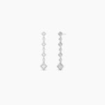 950 Platinum 1.59ct Round Princess Lab Diamond Drop Earring