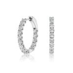 950 Platinum 2.00ct Natural Diamond Huggie Earrings