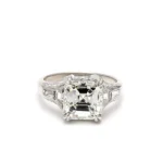 950 Platinum 5.06ct Asscher Cut Natural Diamond Wedding Ring