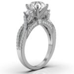 950 Platinum 2.6ct Round Natural Diamond Micro Prong Engagement Ring - Image 2