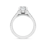 950 Platinum 2.42ct Oval Natural Diamond Pave Engagement Ring - Image 2