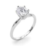 950 Platinum 1ct Oval-Cut Moissanite Diamond Solitaire Ring - Image 2