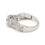 950 Platinum 1.52ct Round Lab Diamond Pav Engagement Ring - Image 2