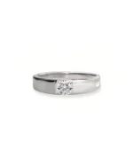 950 Platinum 0.4ct Round Lab Diamond Solitaire Minimalist Rings