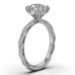 950 Platinum 2ct Super Cut Natural Diamond Twisted Engagement Ring - Image 4