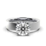 950 Platinum 2ct Round Moissanite Diamond Solitaire Engagement Ring - Image 2