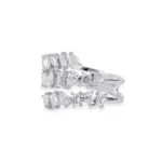 950 Platinum 1.55ct Multi Shaped Lab Diamond Coil Statement Ring - Image 3