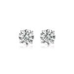 950 Platinum Lab Diamond 4-Prong Screwback Stud Earrings