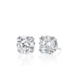 950 Platinum 0.60ct Round Moissanite Diamond Solitaire Stud Earrings - Image 2