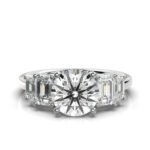 950 Platinum 2ct Round Natural Diamond Prong Engagement Ring