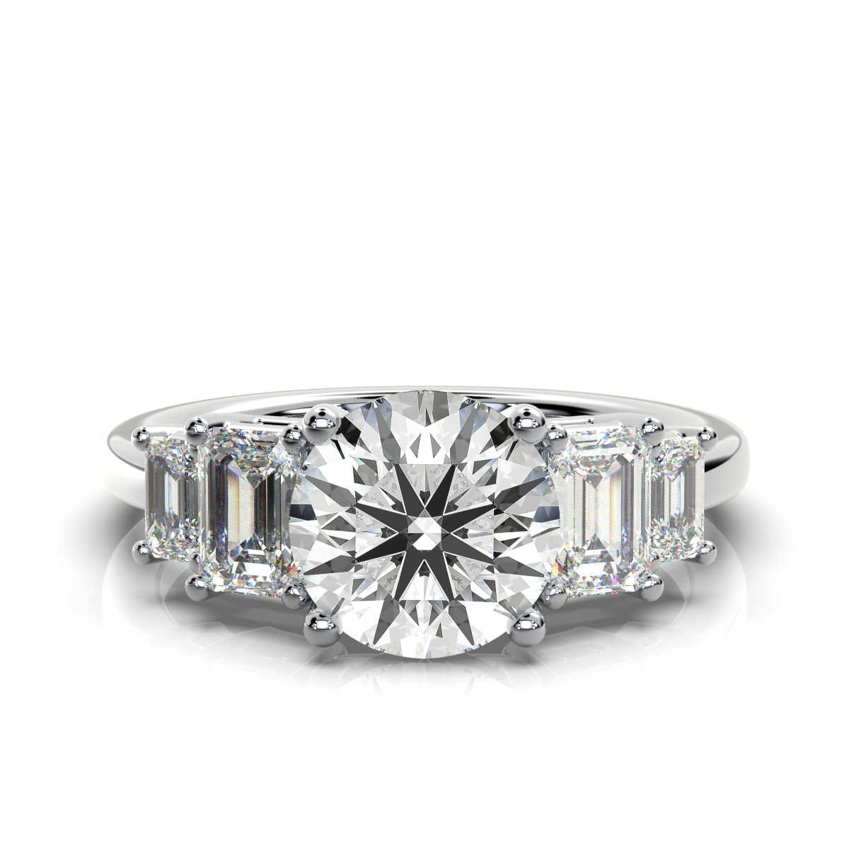 950 Platinum 2ct Round Natural Diamond Prong Engagement Ring