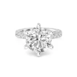 950 Platinum 3.01ct Round Cut Natural Diamond Solitaire Engagement Ring