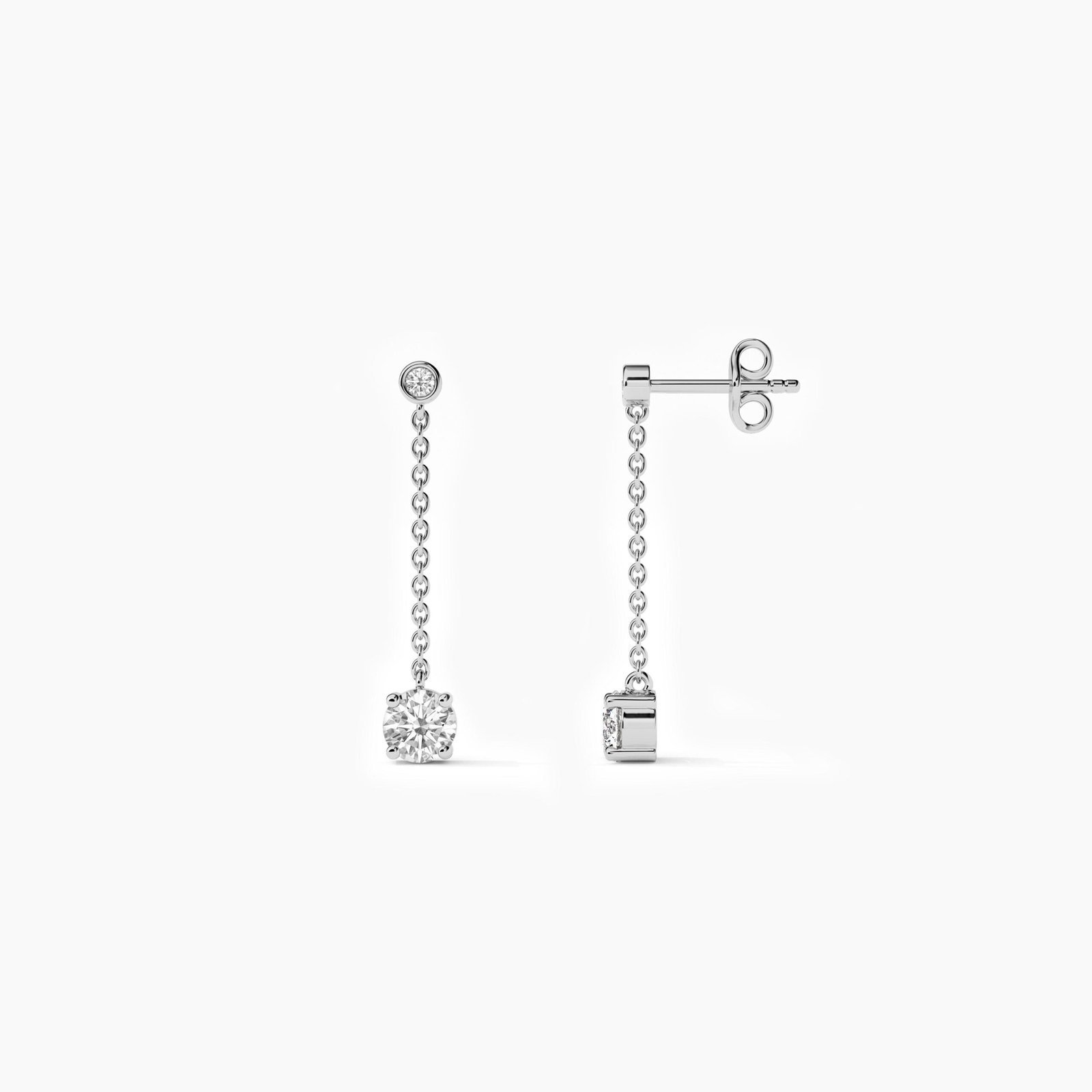 950 Platinum 1.02ct Round Cut Lab Diamond Dangle Drop Earrings