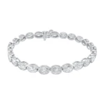 950 Platinum 9.15ct Oval Moissanite Diamond Single-Stone Protective Symbol Bracelet