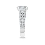 950 Platinum 2.42ct Oval Natural Diamond Pave Engagement Ring - Image 3