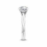 950 Platinum 1ct Round Natural Diamond 4-Prong Engagement Ring - Image 3