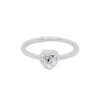 950 Platinum 0.32ct Heart Lab Diamond Stacking Promise Ring - Image 2