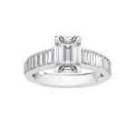 950 Platinum 3.00ct Emerald Cut Moissanite Diamond Ring