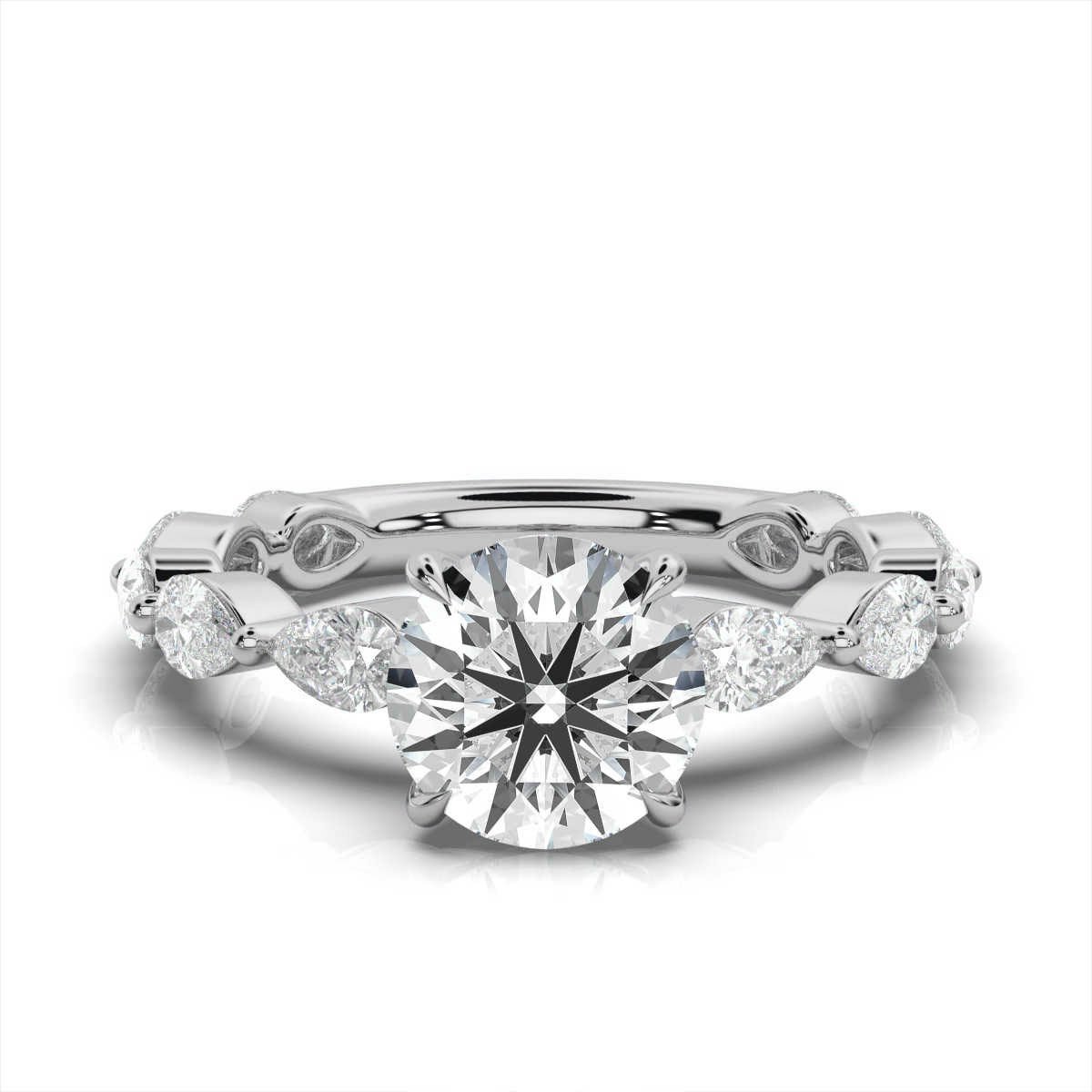 950 Platinum 3.9ct Round Natural Diamond Halo Engagement Ring